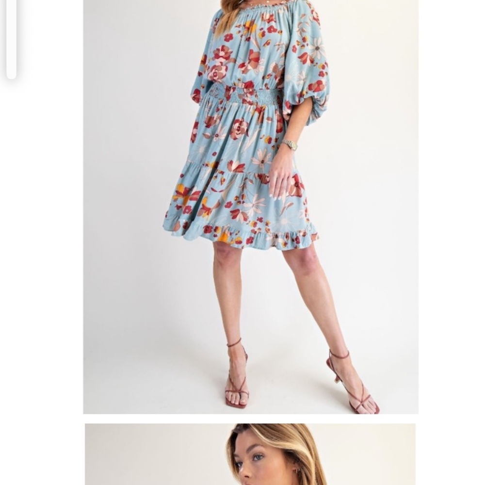 Easel Floral Off-Shoulder Dress